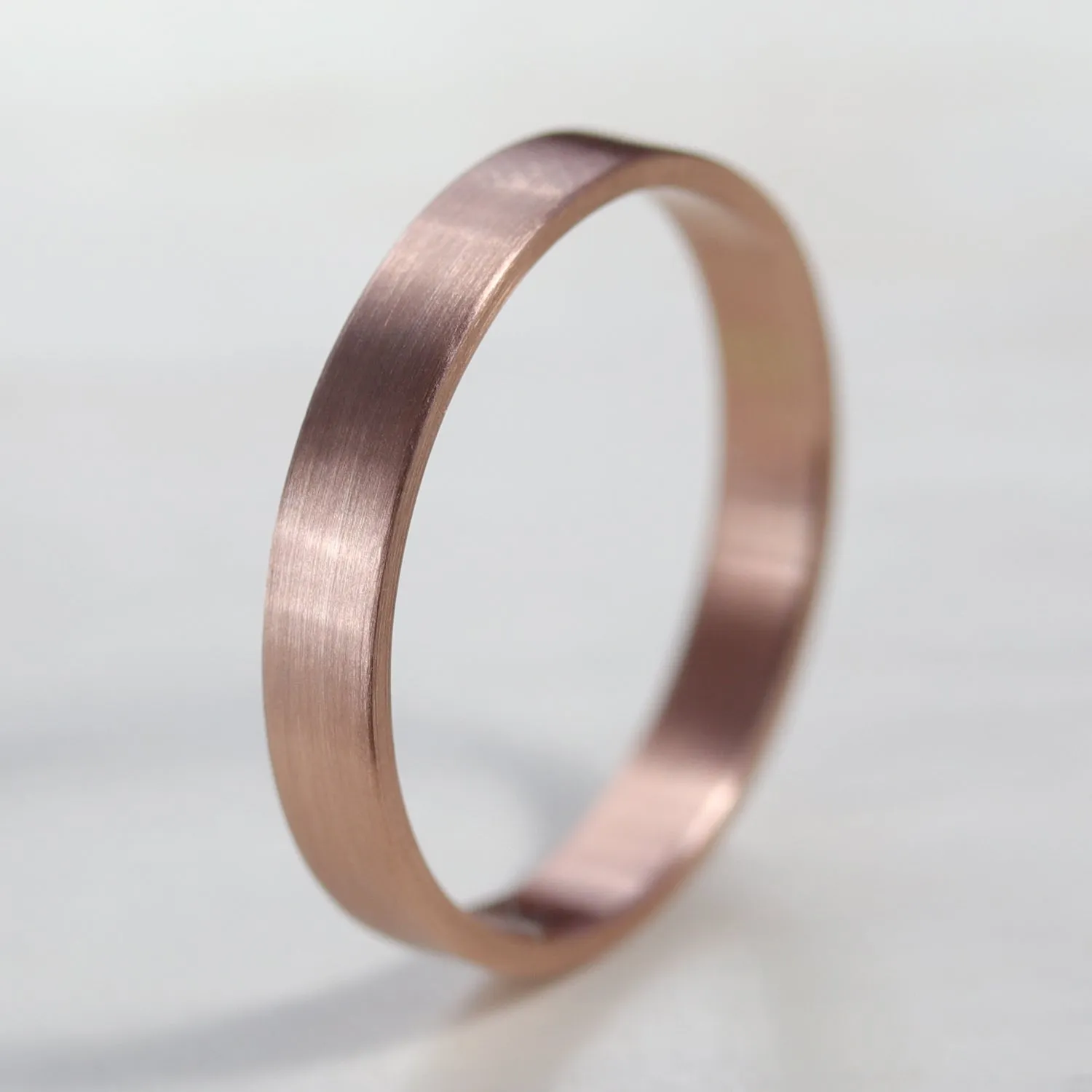 3x1mm 14k Rose Gold Flat Band