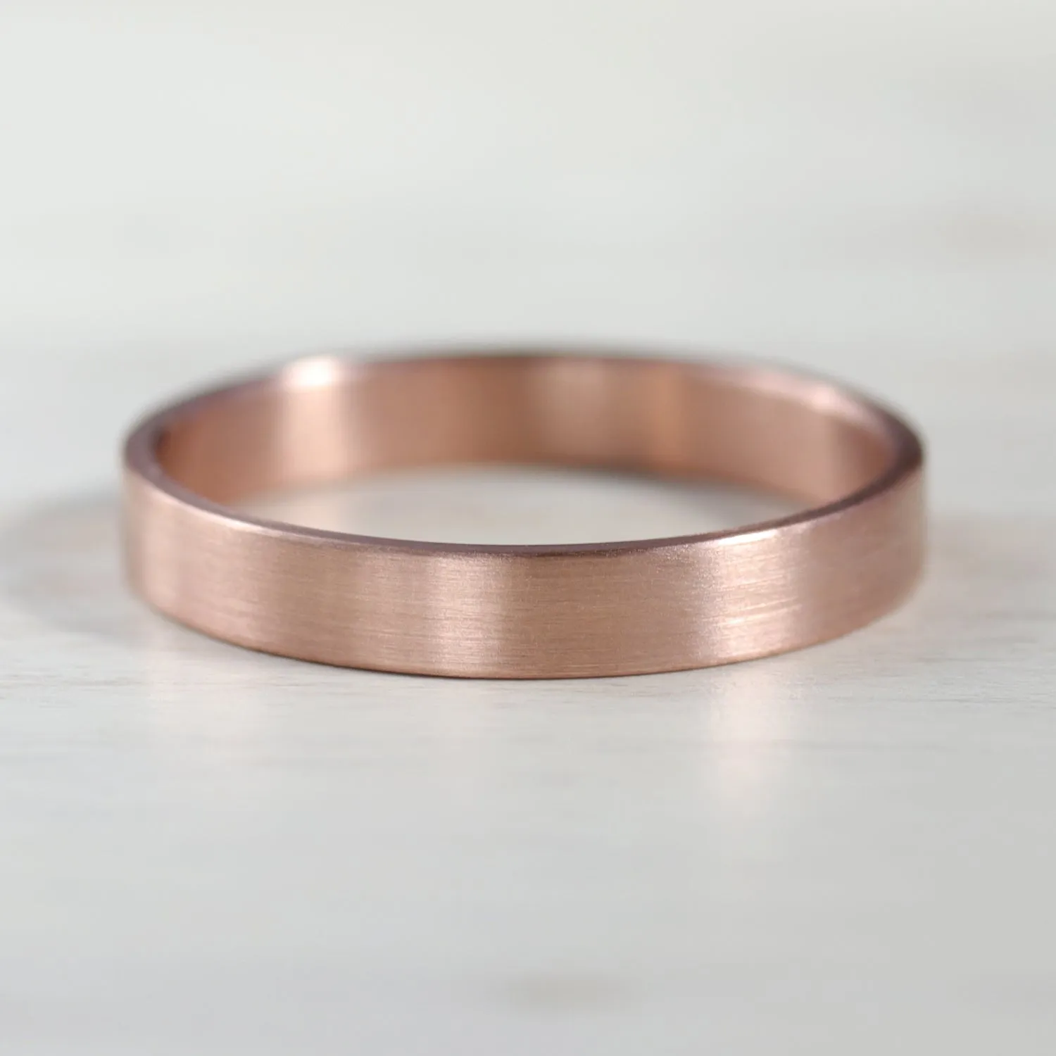 3x1mm 14k Rose Gold Flat Band