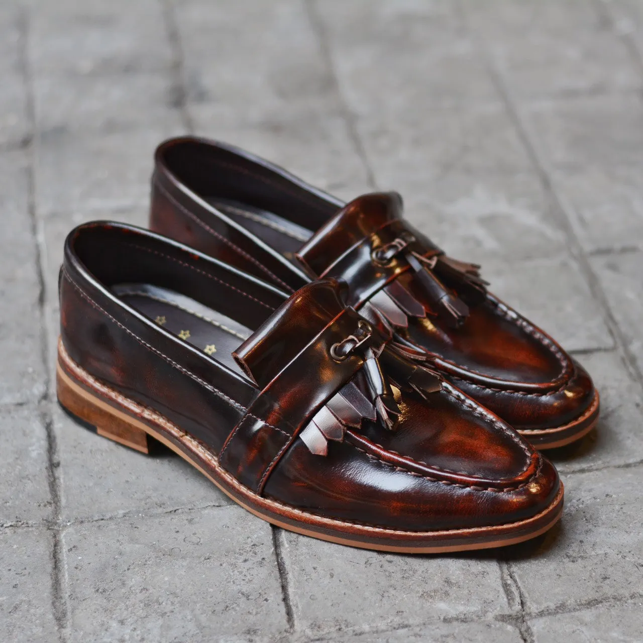 506 Full Strap Tassel Loafer Burgundy