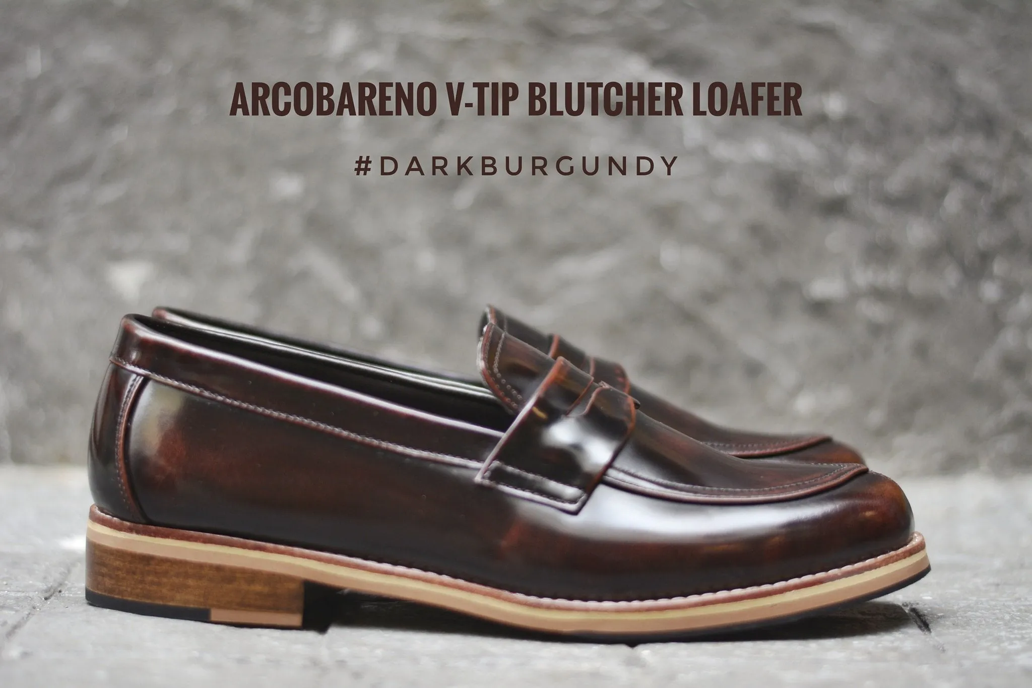 509-1 V-Tip Blucher Loafer Burgundy x Wooden