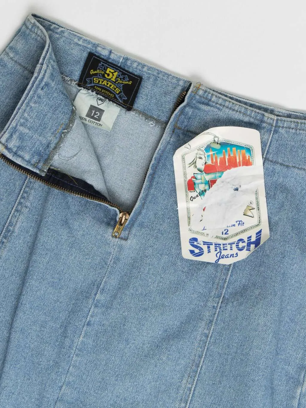 80s vintage denim skirt, deadstock – Small / Medium