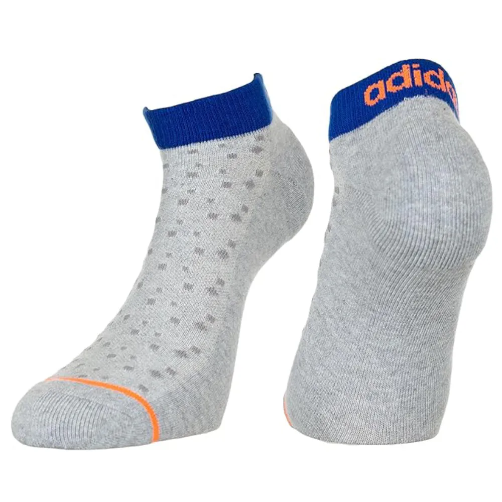 Adidas Men's Heel & Toe Terry Low Cut Socks (Light Grey/Colligative Navy/Anthra Melange)