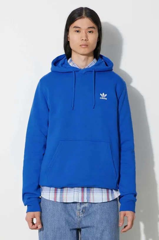 adidas Originals sweatshirt Trefoil Essentials Hoody men's blue color IR7787