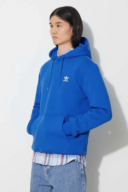 adidas Originals sweatshirt Trefoil Essentials Hoody men's blue color IR7787