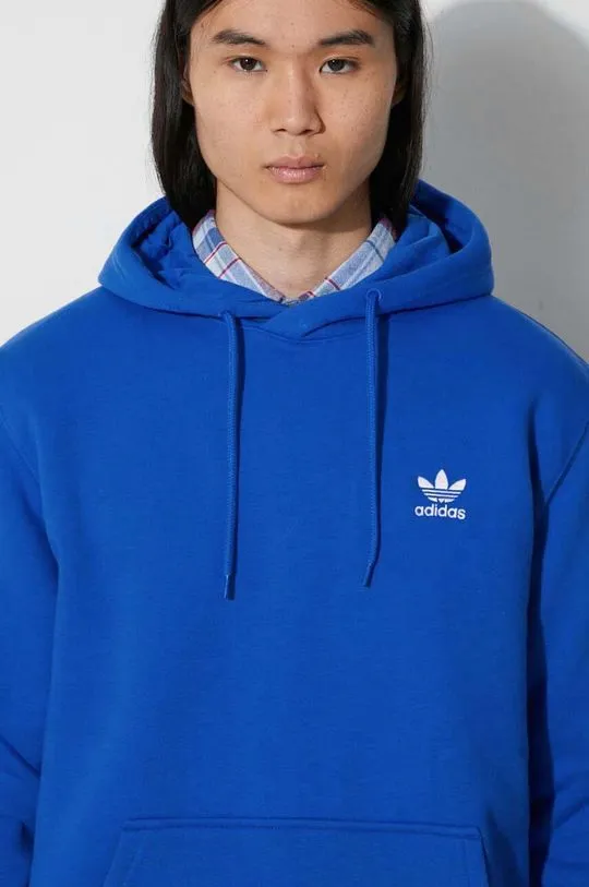 adidas Originals sweatshirt Trefoil Essentials Hoody men's blue color IR7787