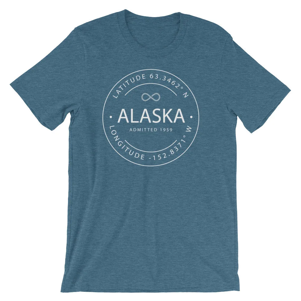 Alaska - Short-Sleeve Unisex T-Shirt - Latitude & Longitude