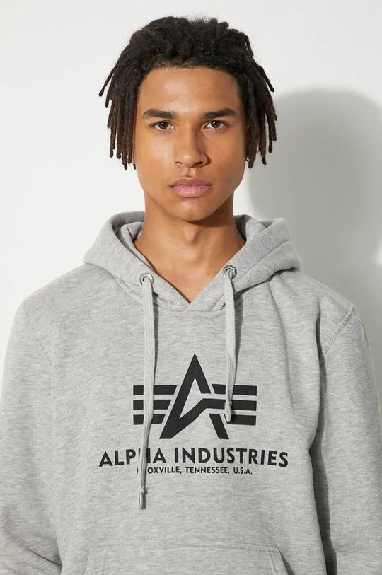 Alpha Industries sweatshirt Basic Hoody men's gray color 178312.17