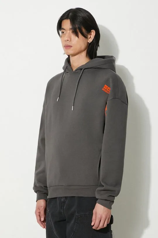 Alpha Industries sweatshirt Flock Logo Hoody men's gray color 146340