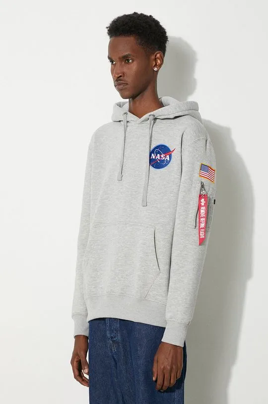 Alpha Industries sweatshirt Space Shuttle Hoody men's gray color 178317.17