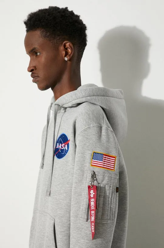 Alpha Industries sweatshirt Space Shuttle Hoody men's gray color 178317.17