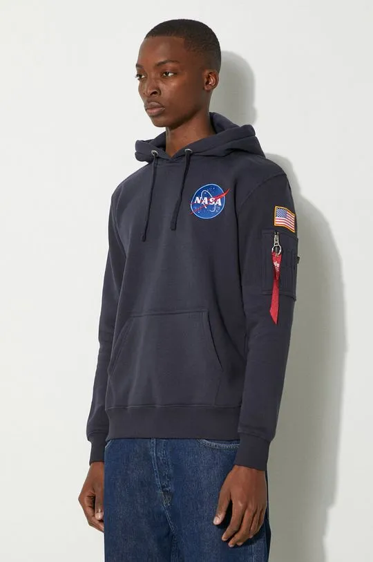 Alpha Industries sweatshirt Space Shuttle Hoody men's navy blue color 178317.07