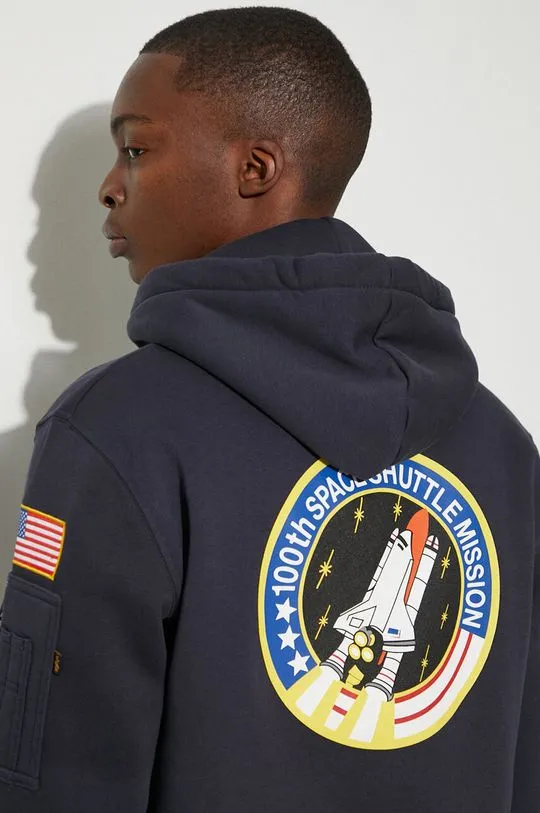 Alpha Industries sweatshirt Space Shuttle Hoody men's navy blue color 178317.07