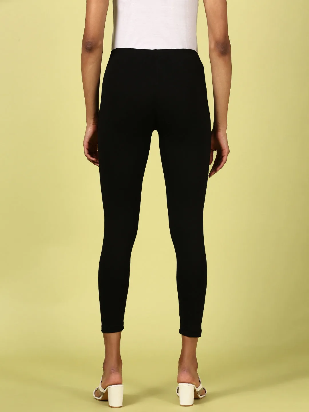 Ankle Length Leggings Cotton-Black