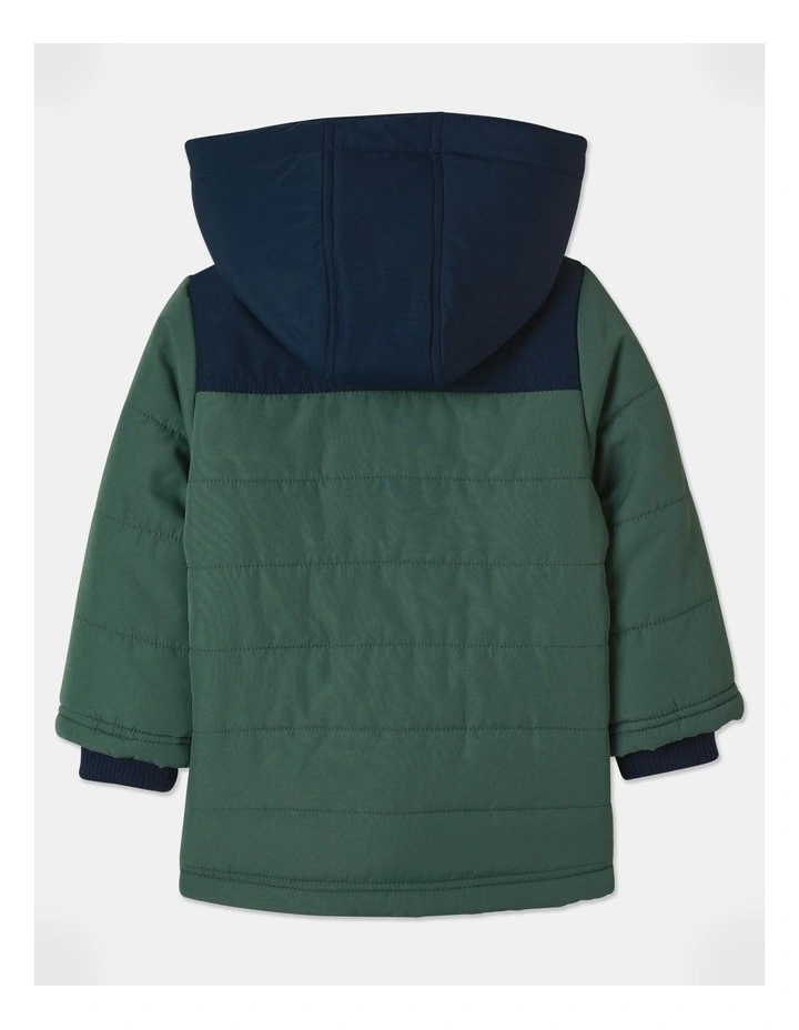 Ari Puffer Jacket in Dark Green