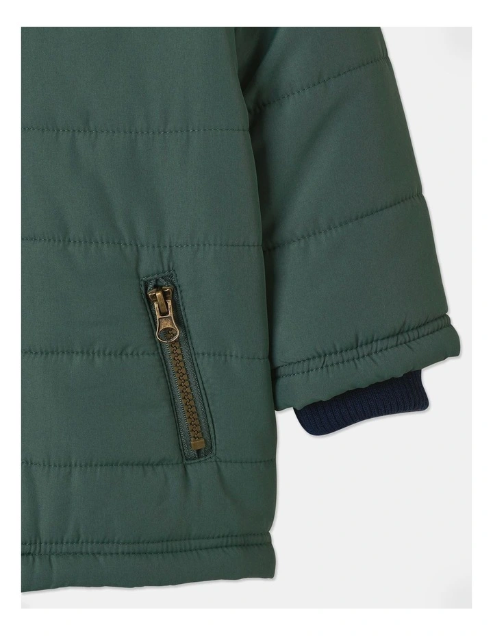 Ari Puffer Jacket in Dark Green