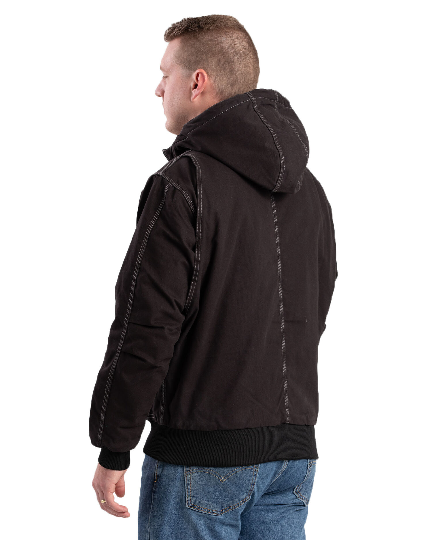 Berne Men's Modern Hooded Jacket in Black