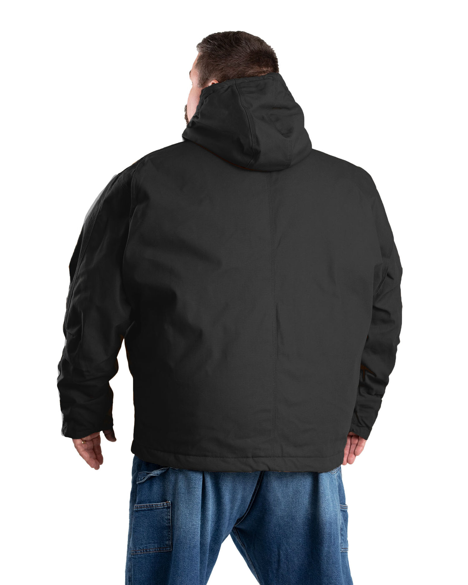 Berne Men's Workman's Hooded Jacket in Black