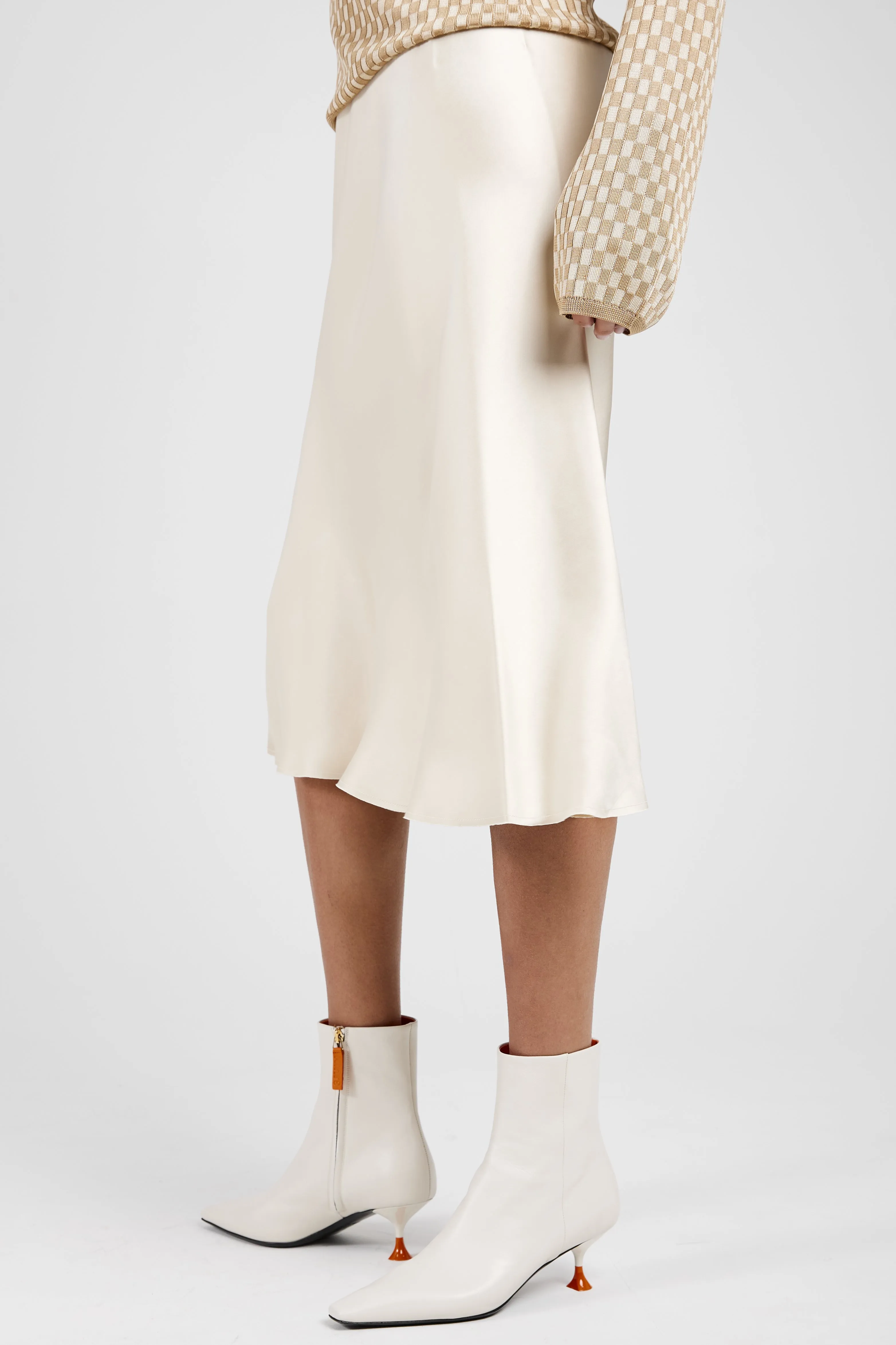 Bias-Cut Skirt in Beige