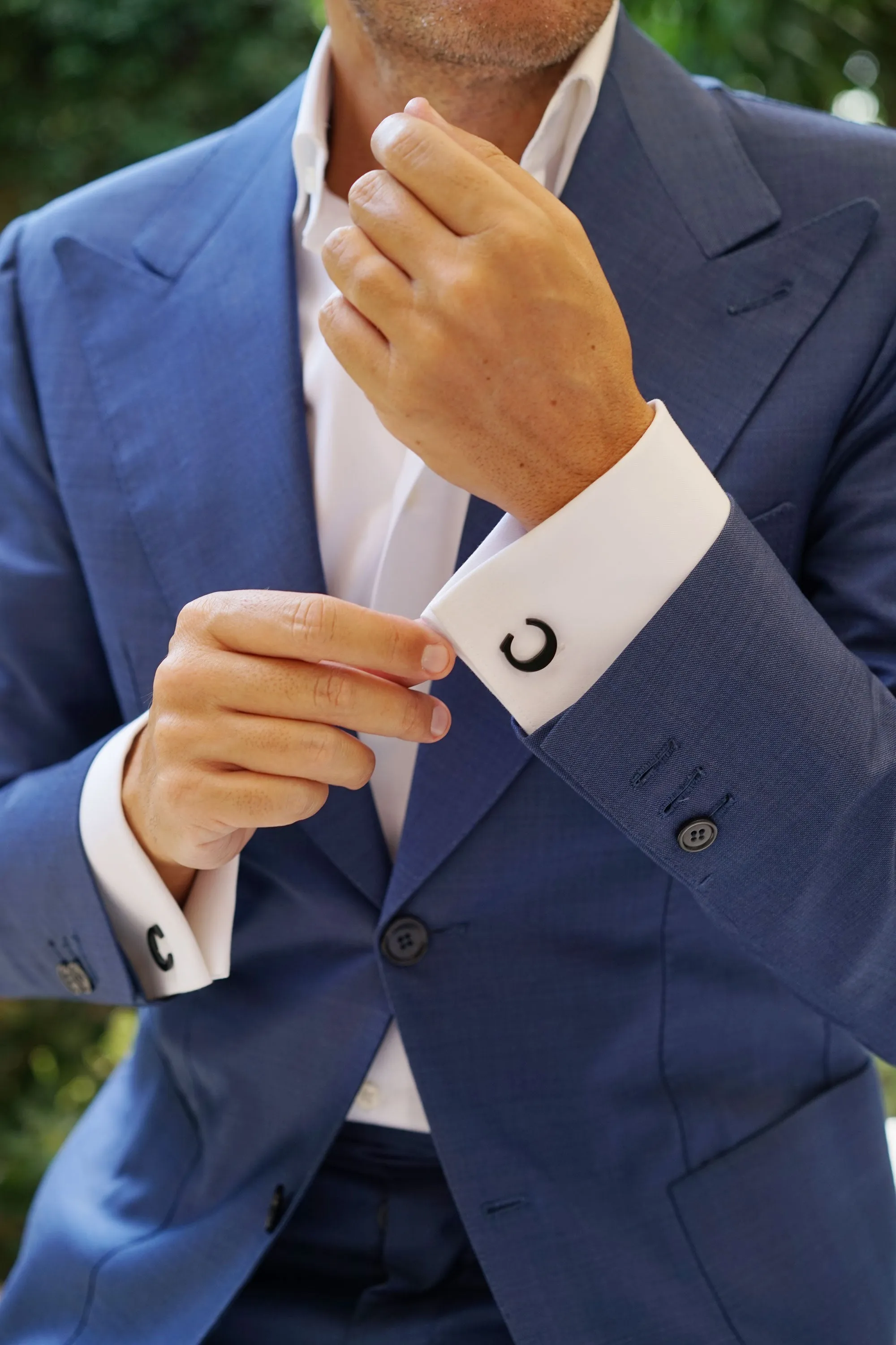 Black And Gold Letter C Cufflinks