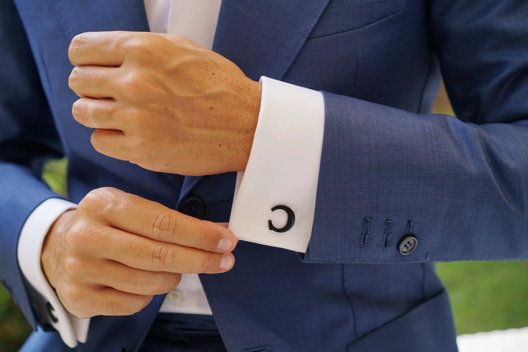 Black And Gold Letter C Cufflinks