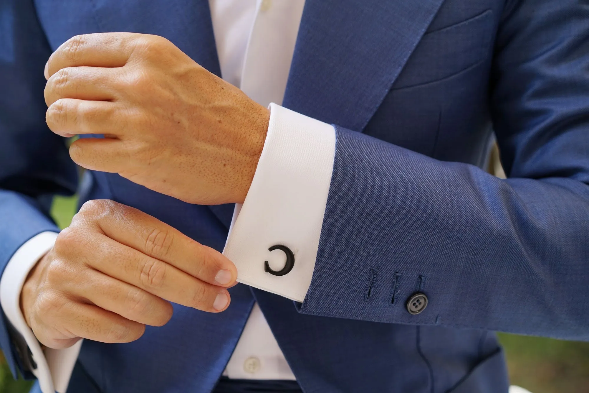 Black And Gold Letter C Cufflinks