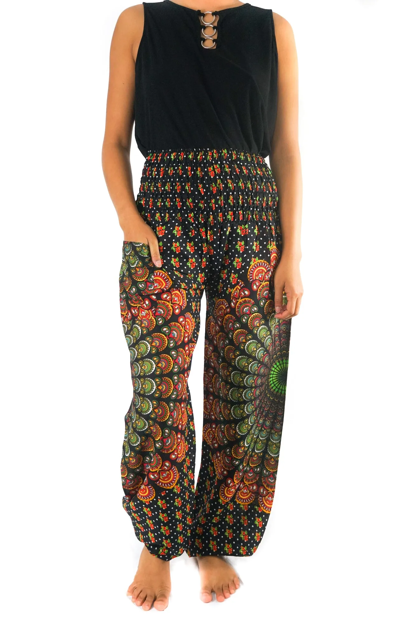 Black Chakra Harem Pants, Hippie Pants, Boho Pants