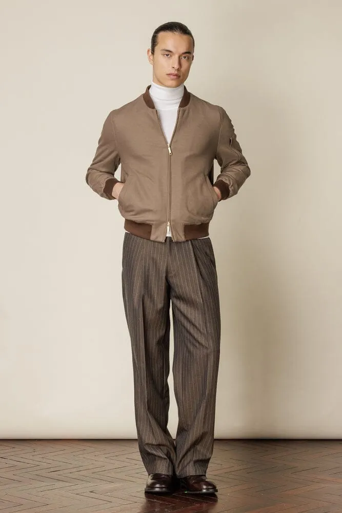 Bomber Jacket - Lux Camel Cotton Knit