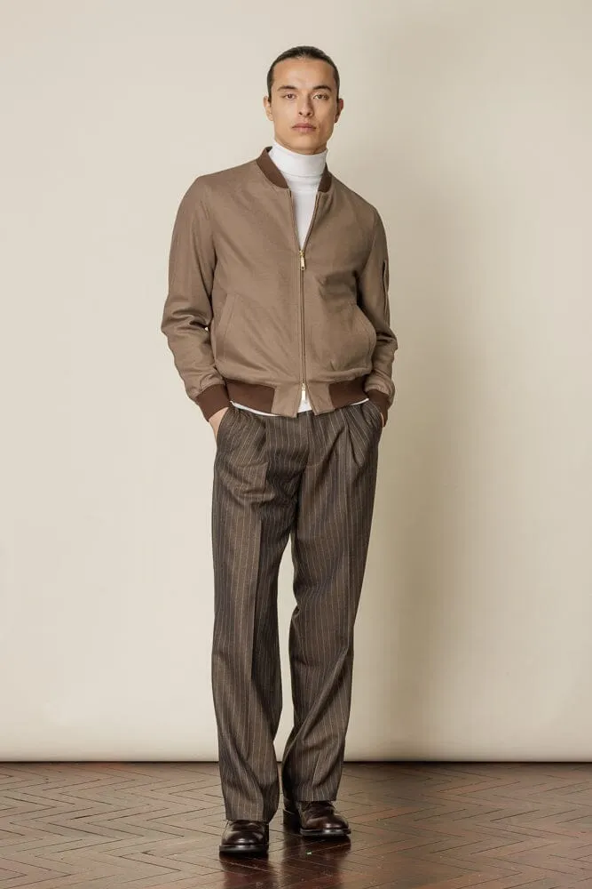 Bomber Jacket - Lux Camel Cotton Knit