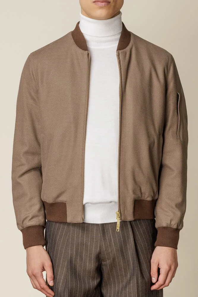 Bomber Jacket - Lux Camel Cotton Knit