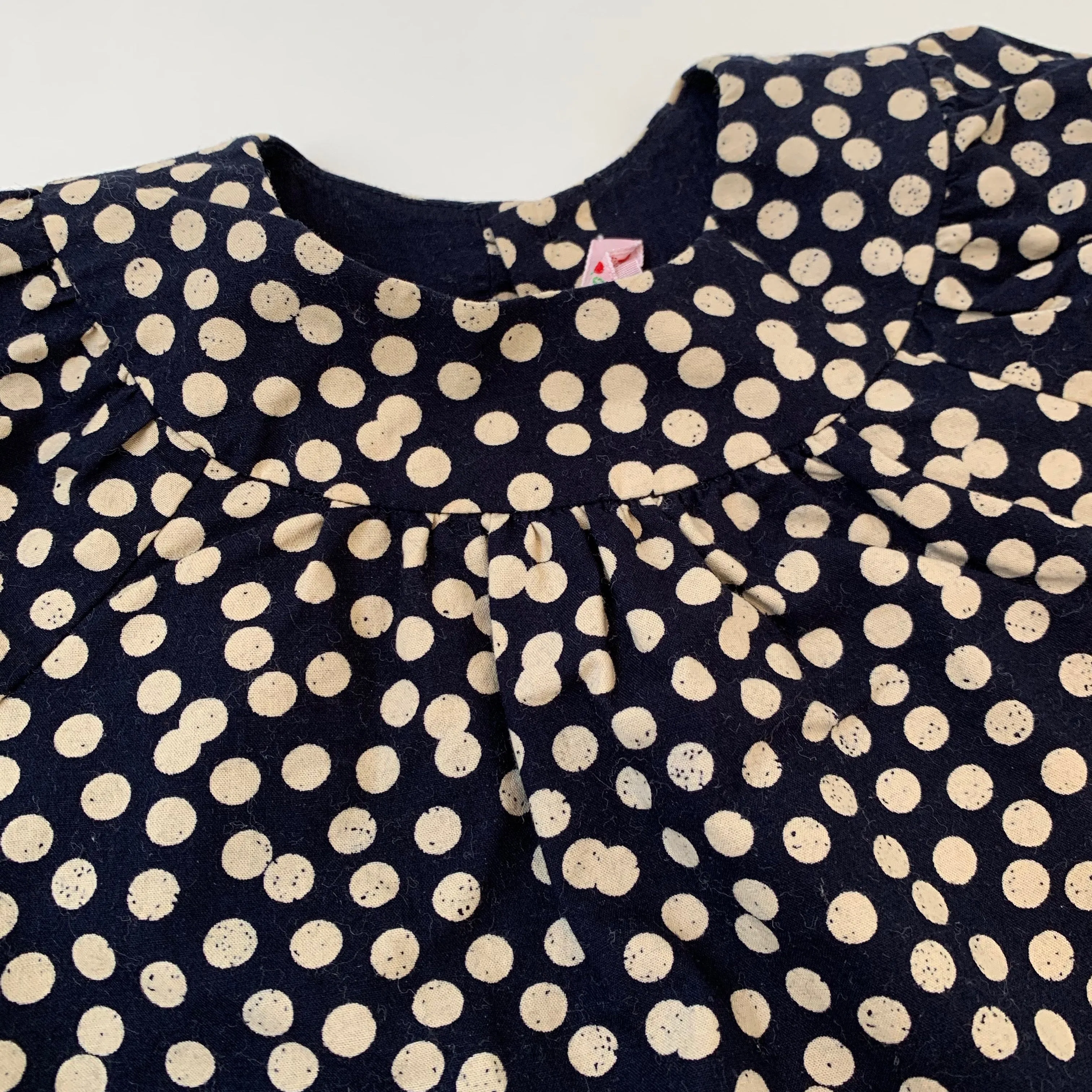 Bonpoint Navy And Taupe Polka Dot Dress: 18 Months (Brand New)