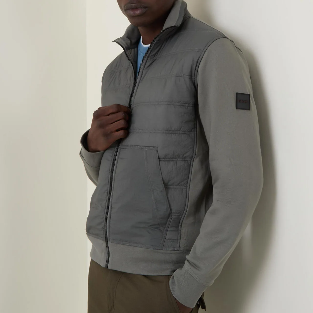 BOSS Hybrid Padded Jacket - Grey