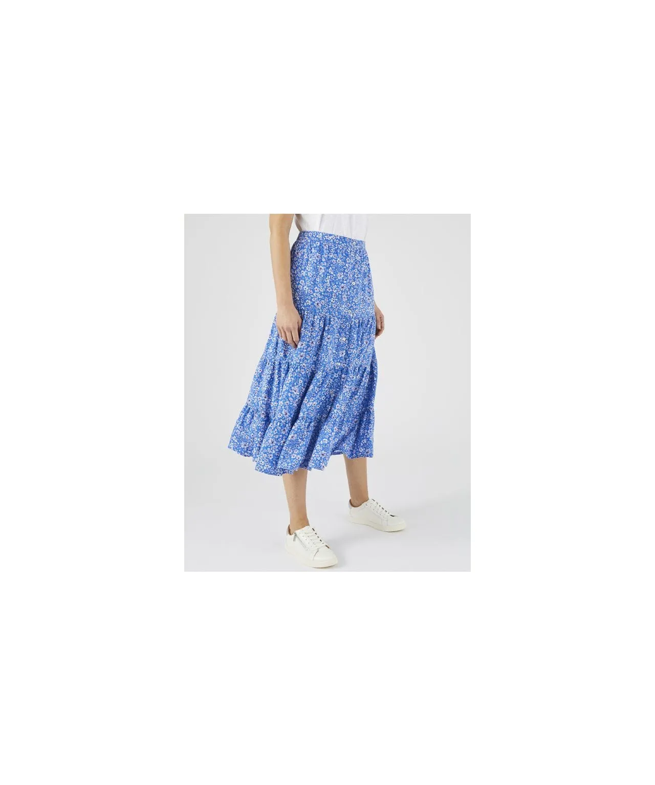 Button-through Print Skirt