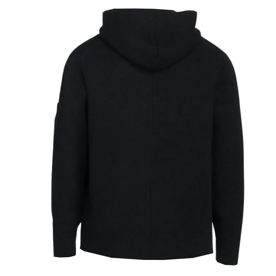 C P Company Lens Badge Black Zip Up Hoodie