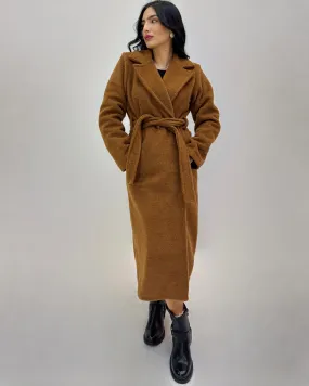 Cappotto lungo effetto peluche