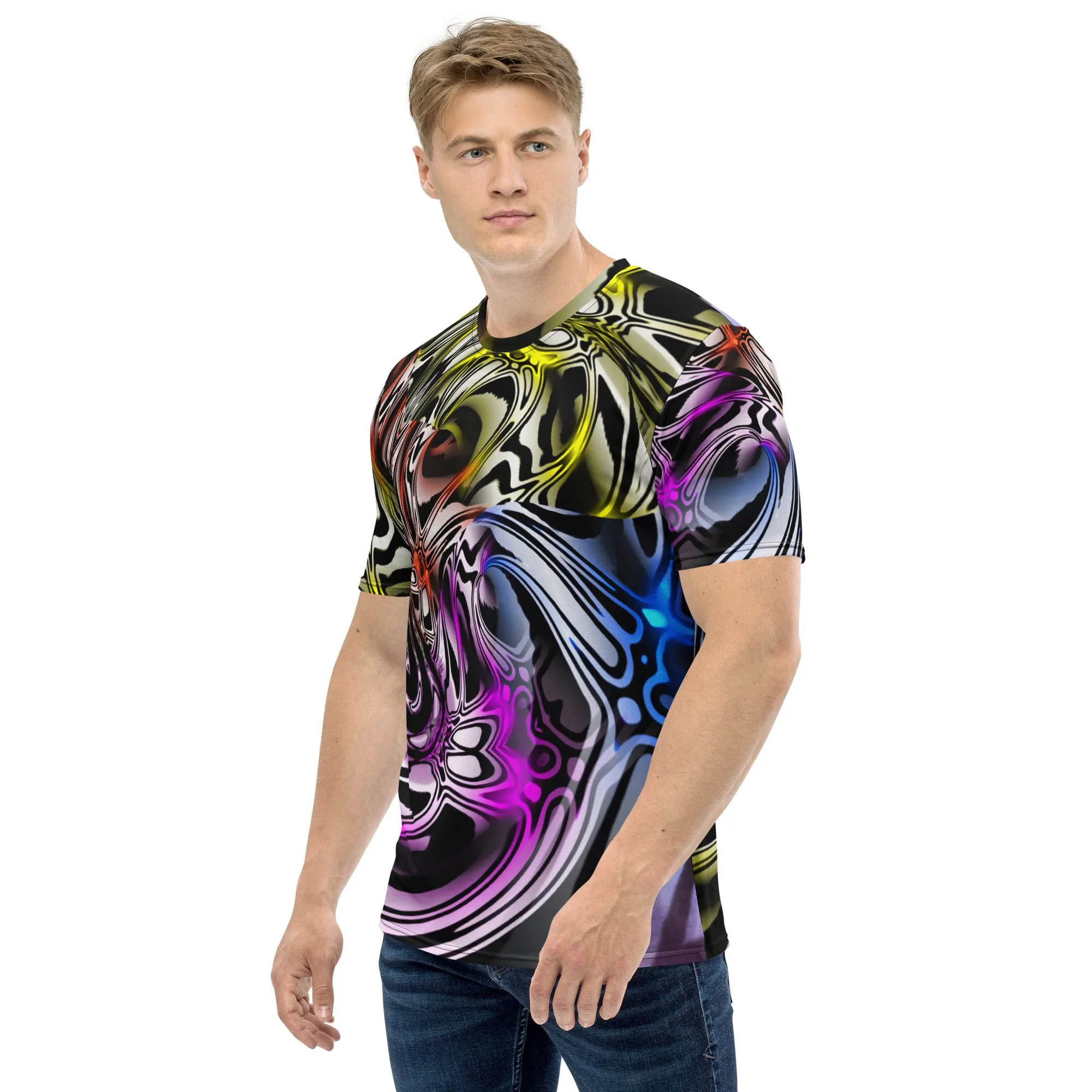 Color Melted Zebra Warp Unisex Rave T-Shirt