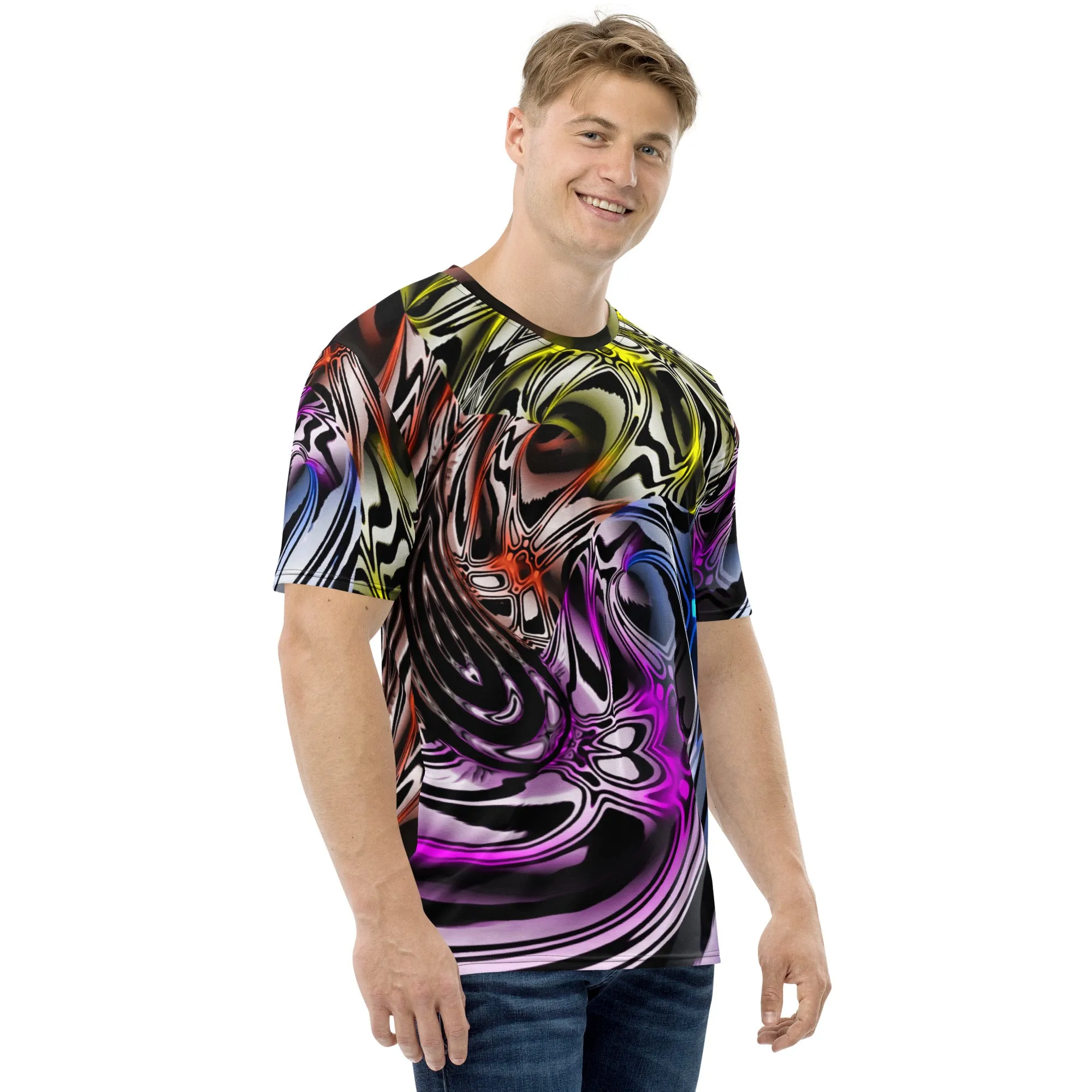 Color Melted Zebra Warp Unisex Rave T-Shirt