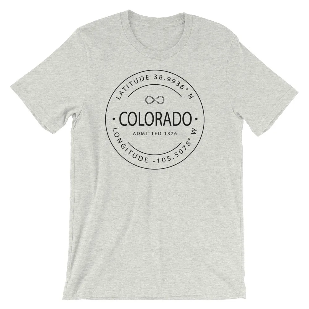 Colorado - Short-Sleeve Unisex T-Shirt - Latitude & Longitude