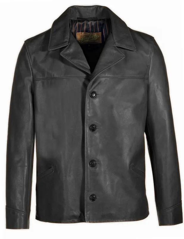 Cowhide Hip Length Car Coat 544