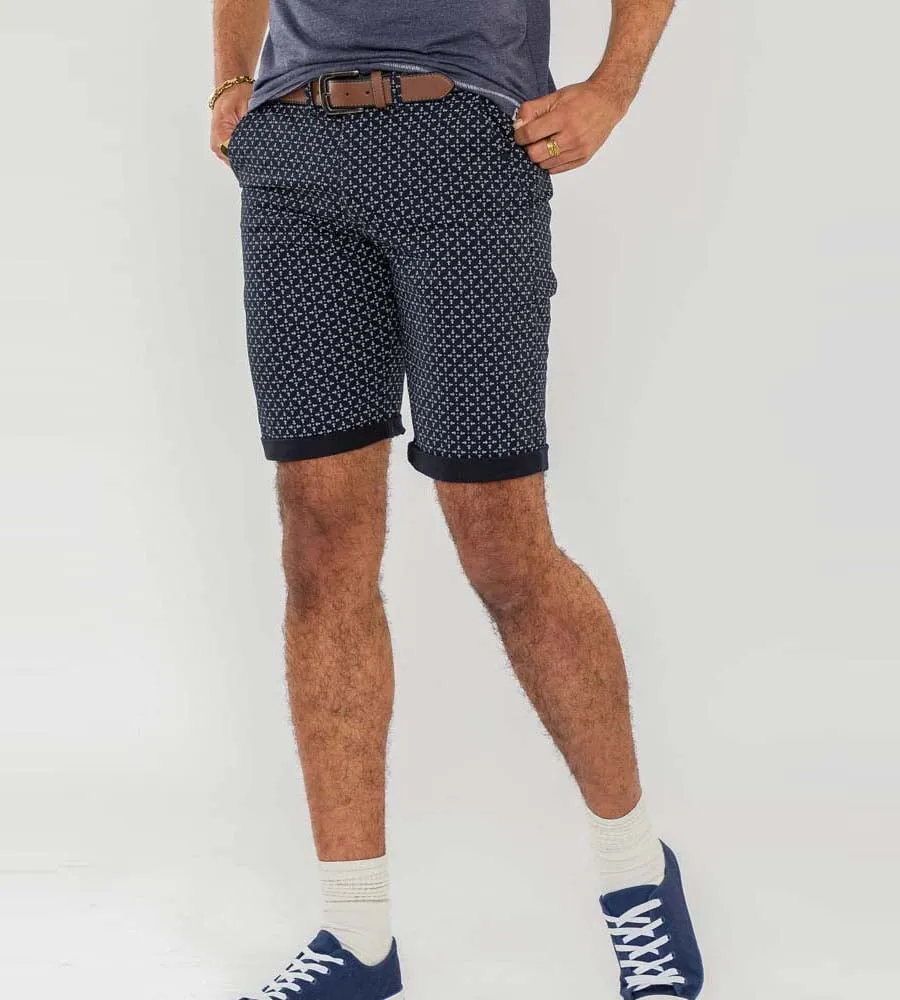 D555 Mens Stretch Chino Shorts With All Over Print (MAGNA)