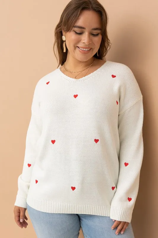 Embroidered Heart Sweater