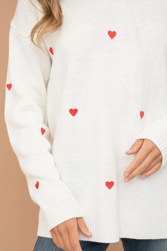 Embroidered Heart Sweater