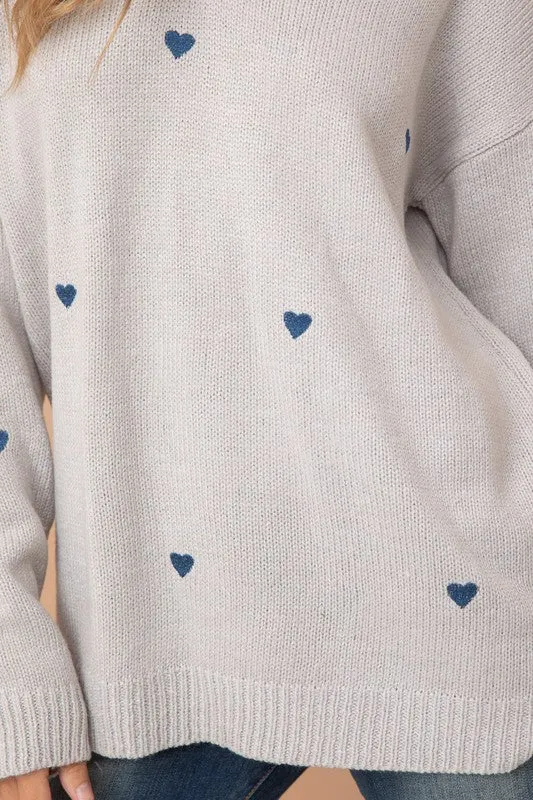 Embroidered Heart Sweater