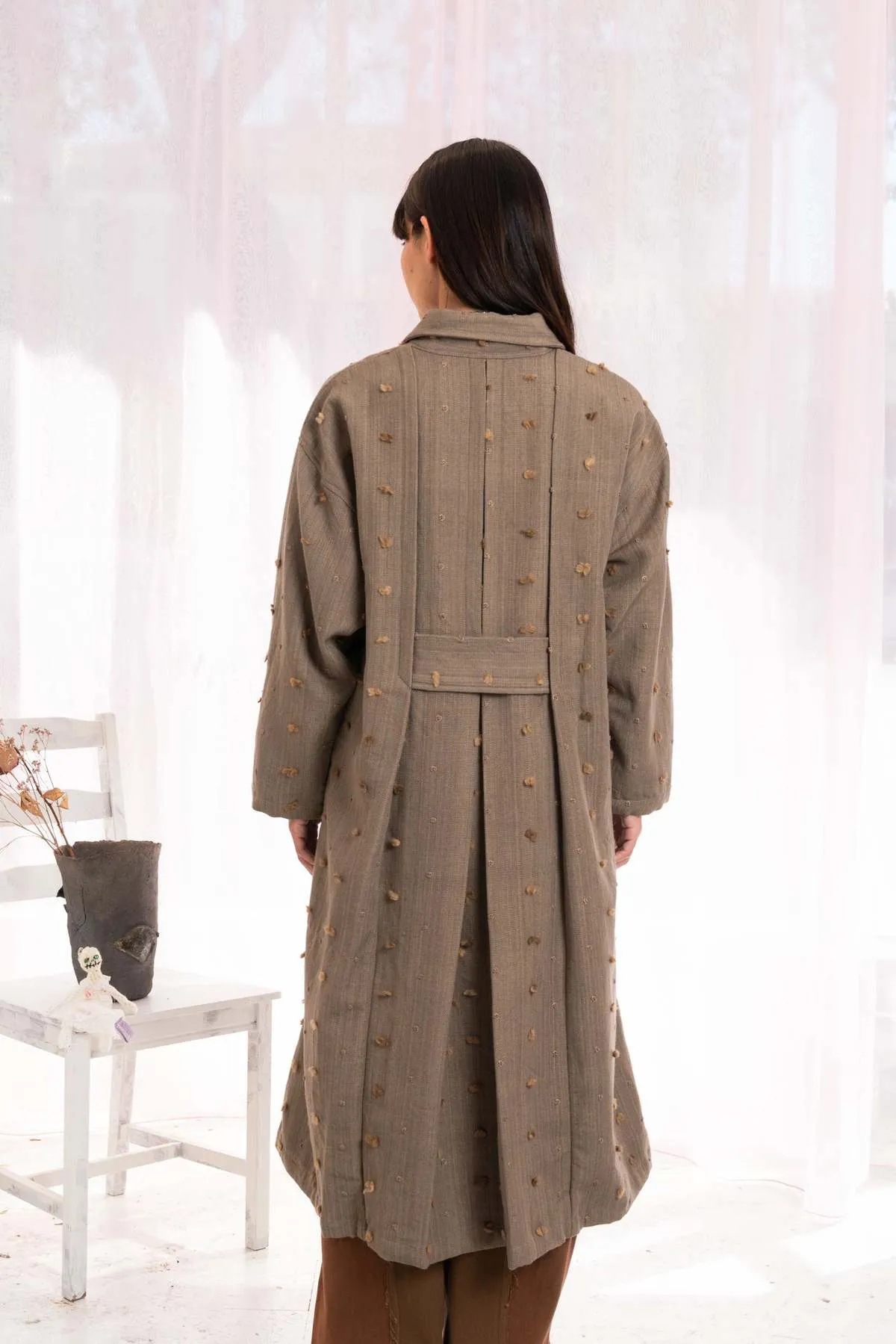 Embroidered Long Coat