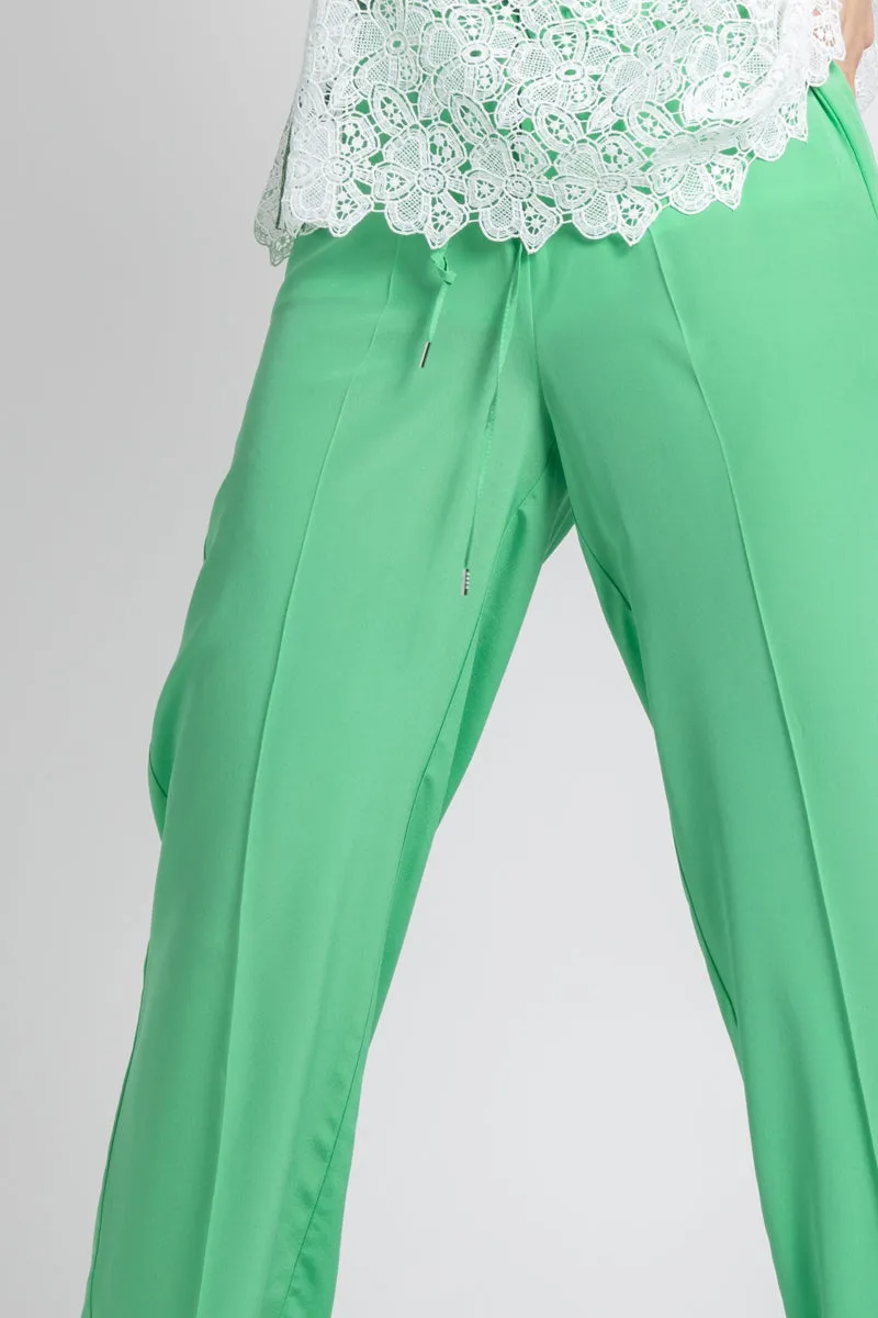 Ermanno Scervino Pantalone in Seta Verde DonnaPL28CDC 643