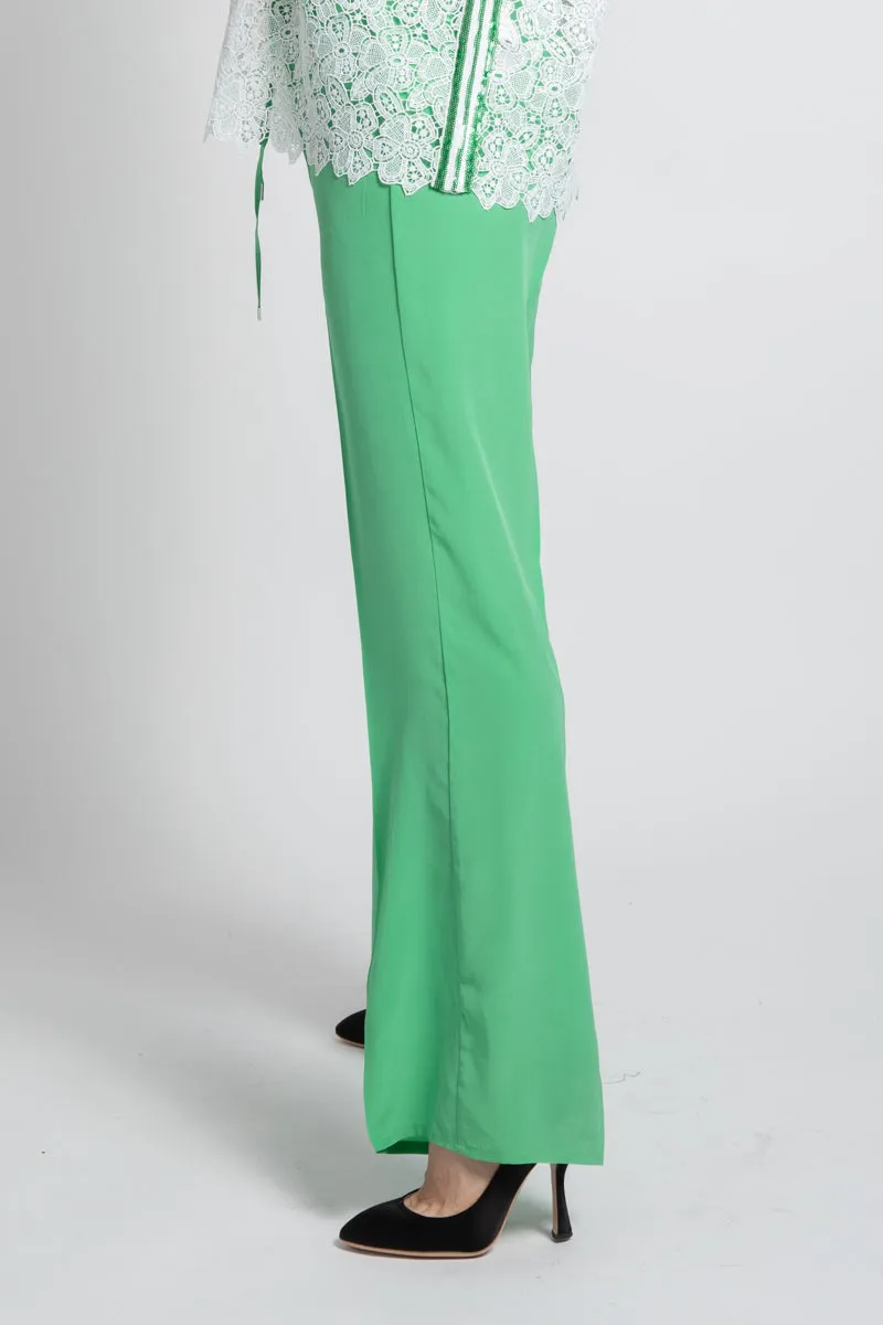 Ermanno Scervino Pantalone in Seta Verde DonnaPL28CDC 643