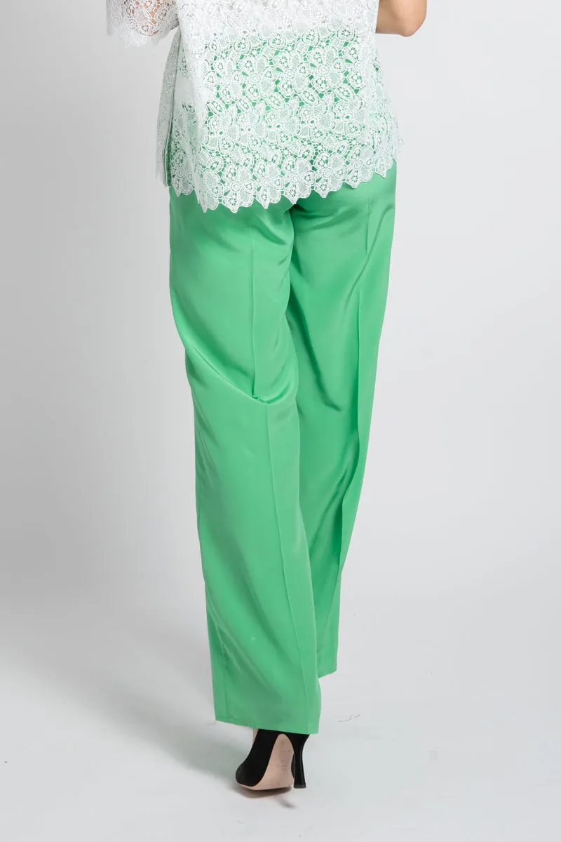 Ermanno Scervino Pantalone in Seta Verde DonnaPL28CDC 643