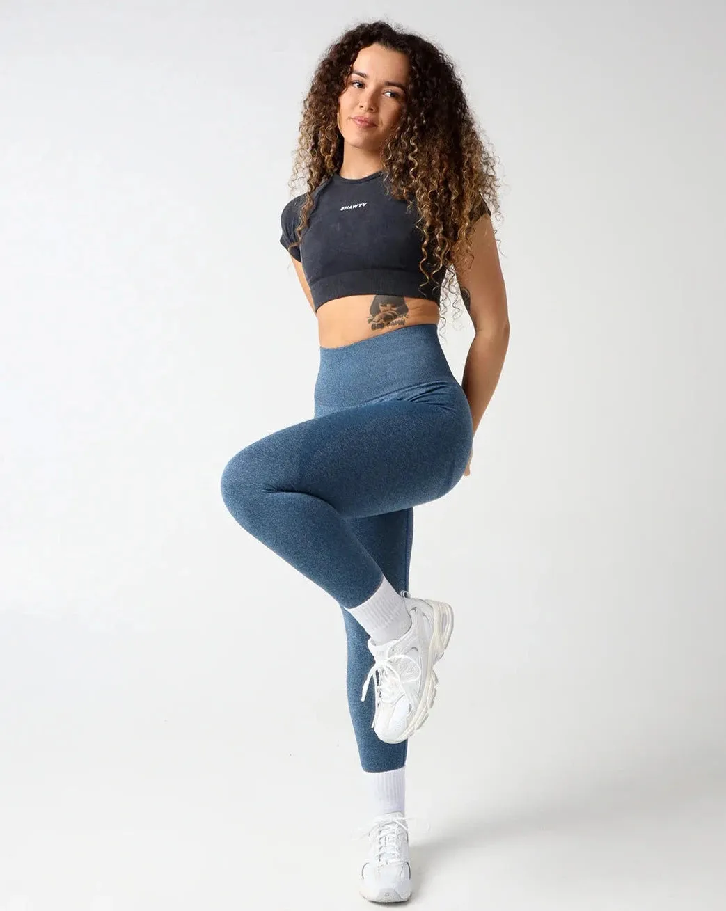 Fiorela Curve Leggings - Slate Blue