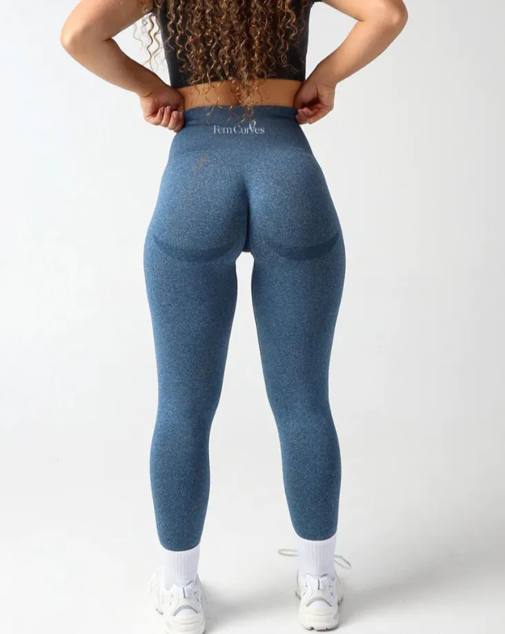 Fiorela Curve Leggings - Slate Blue