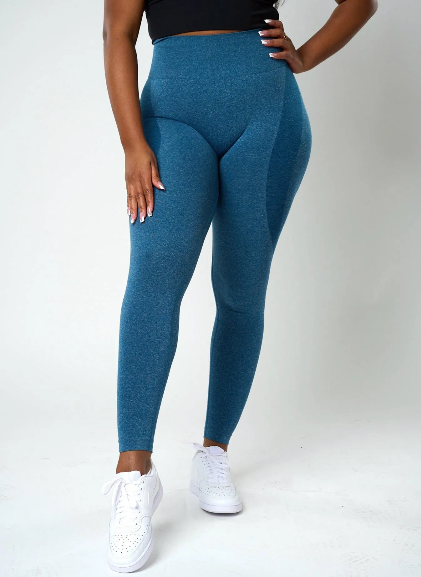 Fiorela Curve Leggings - Slate Blue