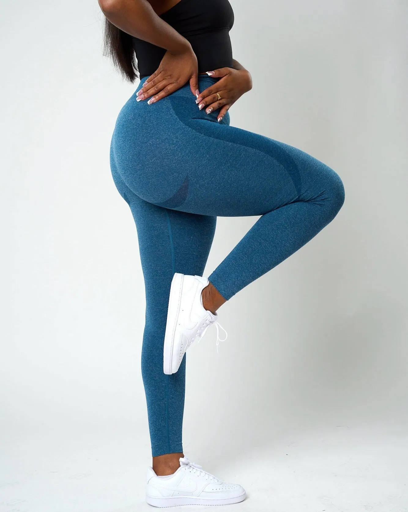 Fiorela Curve Leggings - Slate Blue